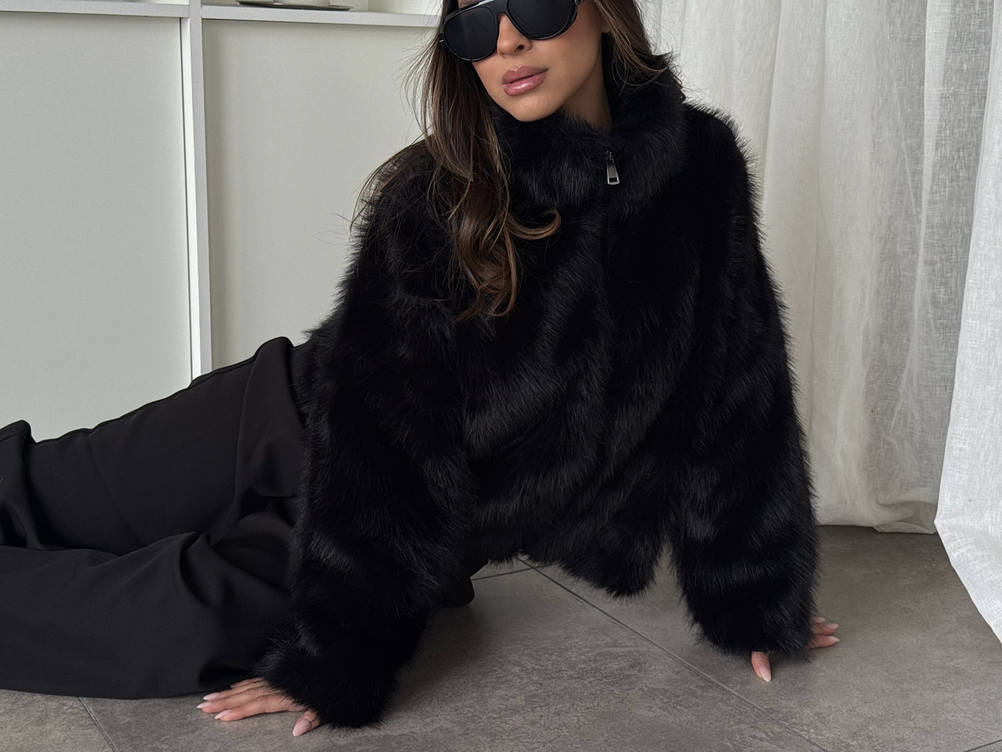 Campera teddy black