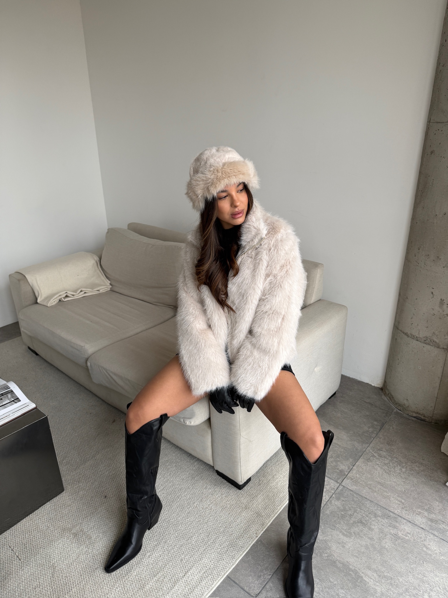 Campera teddy beige